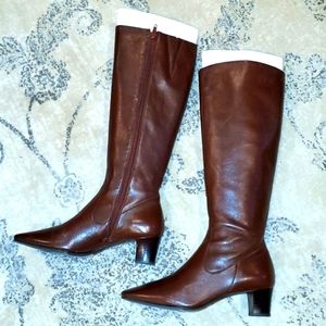 Leather heeled boots